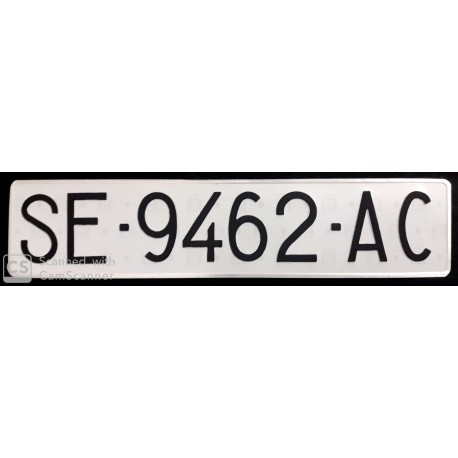PLACA DE MATRICULA ESPECIAL AÑOS 70- MEDIDA