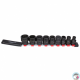 VASOS CORTOS IMPACTO CONEXION 1/2" EN REGLETA, 9 PIEZAS