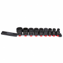 VASOS CORTOS IMPACTO CONEXION 1/2" EN REGLETA, 9 PIEZAS
