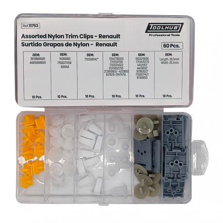 SURTIDO GRAPAS NYLON 60 PIEZAS RENAULT