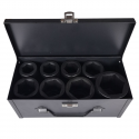 JUEGO VASOS IMPACTO LARGOS CONEXION 1" 6 CARAS 27-50MM. 8 PIEZAS