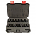 JUEGO VASOS IMPACTO CORTAS CONEXION 1/2" 6 CARAS, 16 PIEZAS