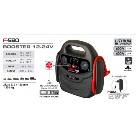 BOOSTER 12-24V BATERIA LITIO PICO 1200A 12V. CE