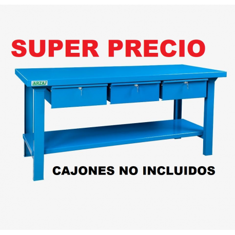 BANCO DE TRABAJO LARGO 1.850MM. ANCHO 800MM. ALTO 900MM, ESPESOR DE LA CHAPA 2MM.