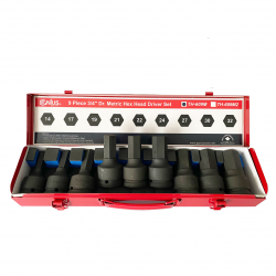 JUEGO PUNTAS IMPACTO HEXAGONALES CONEXION 3/4" 9 PIEZAS