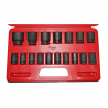 JUEGO 17 LLAVES VASO IMPACTO CORTAS CONEXION 1/2" 17 PIEZAS