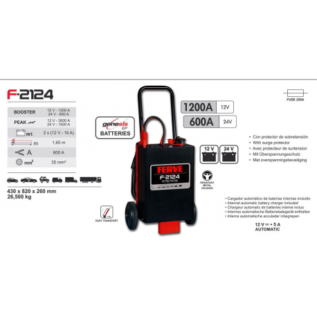 ARRANCADOR BOOSTER 12V3000A 24V 1500A