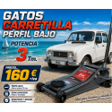 GATO HIDRAULICO DE CARRETILLA PERFIL BAJO ALTURA MAX.505MM. POTENCIA 3TM.