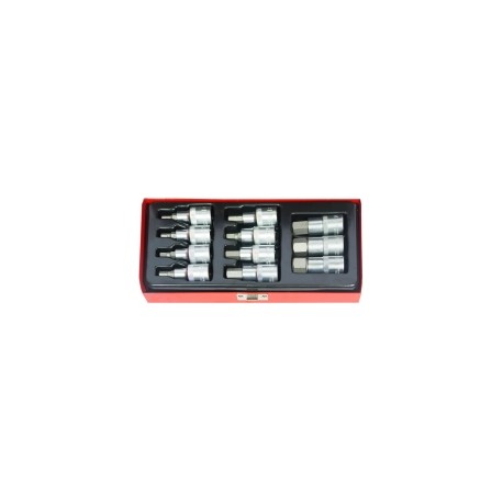 JUEGO LLAVES PUNTA HEXAGONAL 4-19mm, ADAPTADOR 1/2" 11pcs