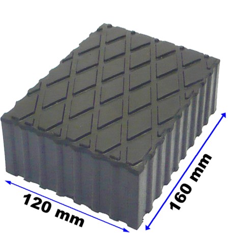 TACO DE GOMA PARA ELEVADORES DE TIJERA, 120X160X40MM