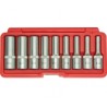 JUEGO VASOS TORX LARGOS, 9 UNIDADES